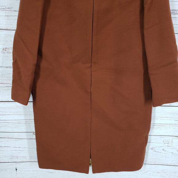 J.Crew New Women's Brown Italian Double Cloth WoolBlend Full Zip Coat Size2 - Picture 6 of 14